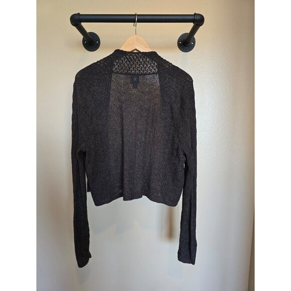 Eileen Fisher brown nylon/alpaca/wool/silk cardigan size large - Picture 4 of 6